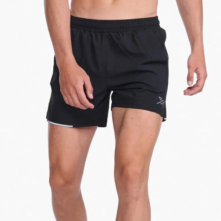 2XU Aero 5 Inch Shorts | Black / Silver Reflective | Mens