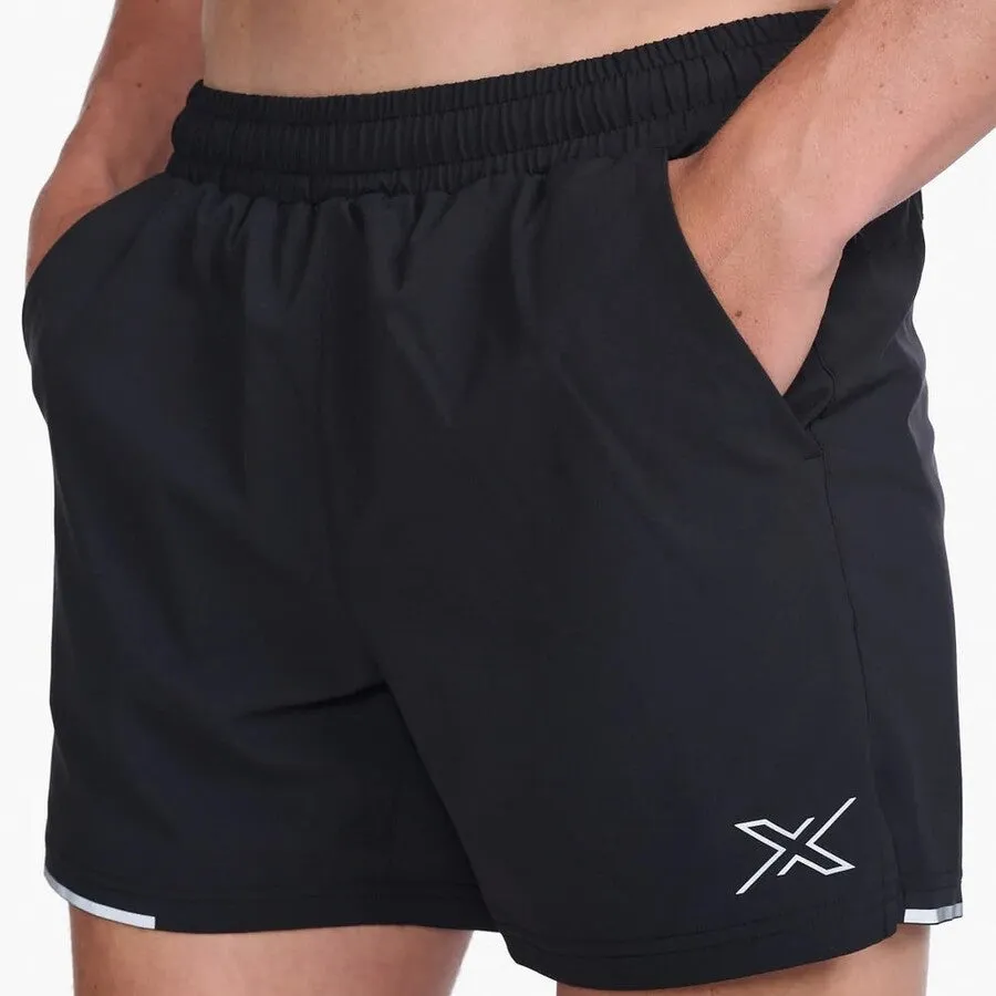 2XU Aero 5 Inch Shorts | Black / Silver Reflective | Mens