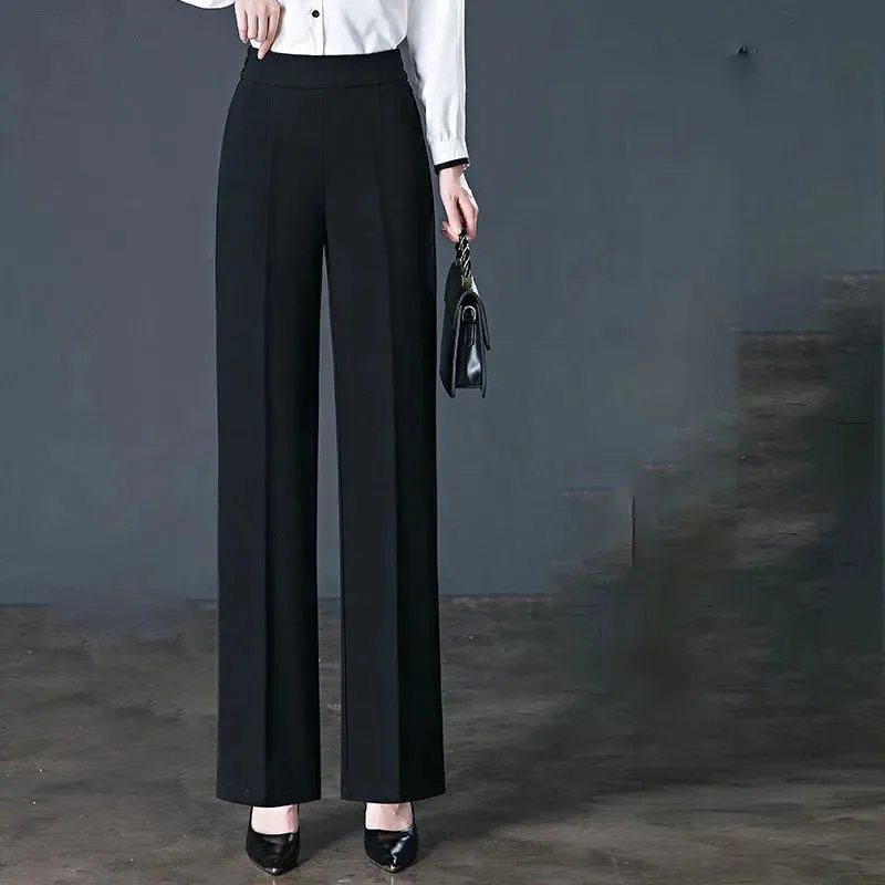 All-Match Elastic High Waist Casual Trousers