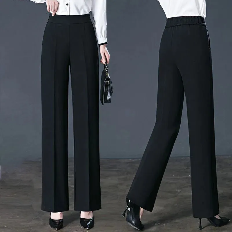 All-Match Elastic High Waist Casual Trousers