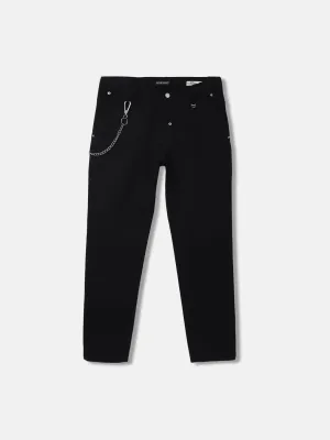 Antony Morato Boys Black Solid Slim Fit Mid-Rise Trouser