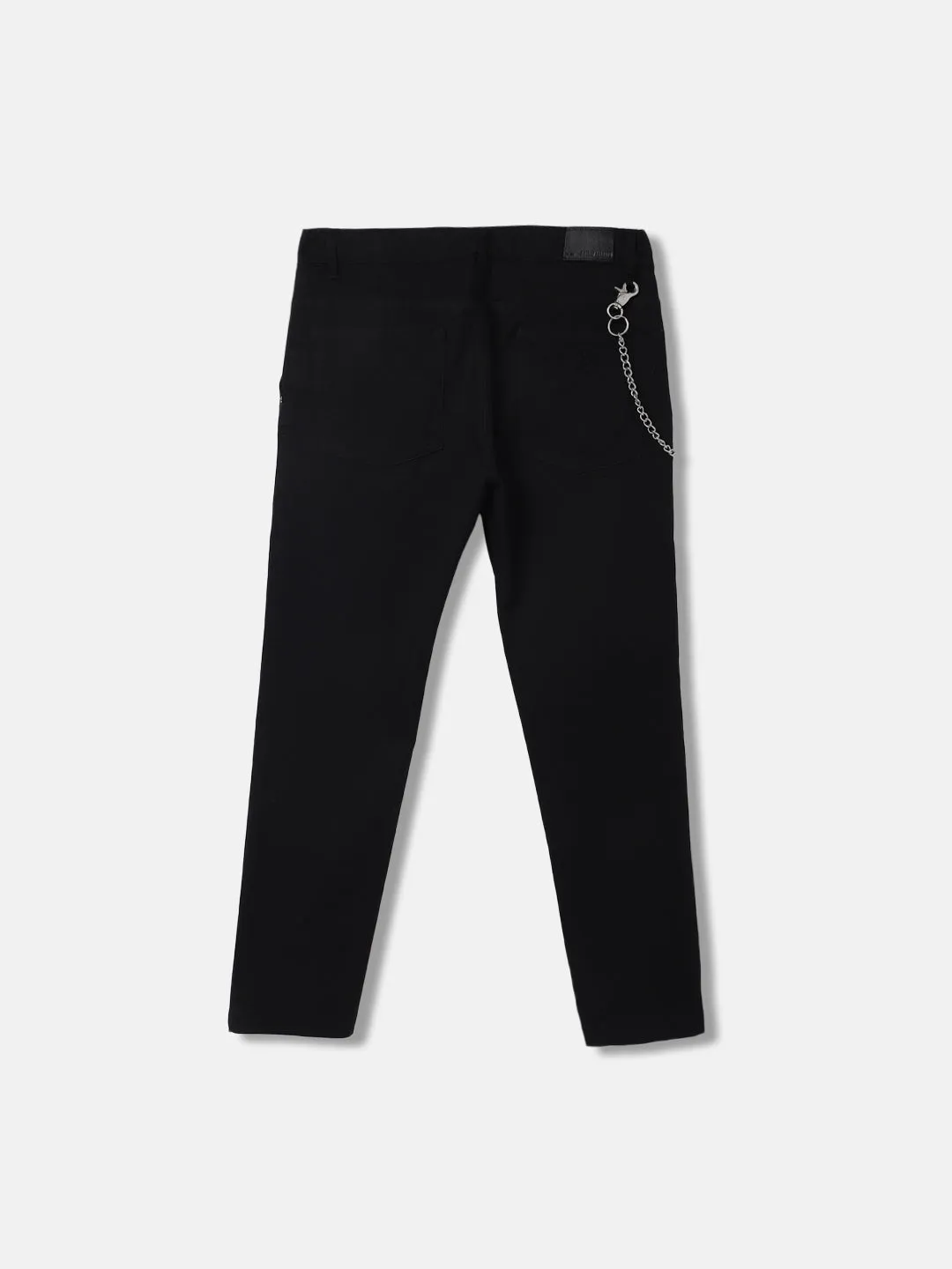 Antony Morato Boys Black Solid Slim Fit Mid-Rise Trouser