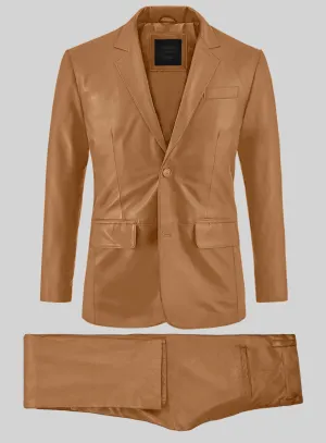 Bella Brown Leather Suit