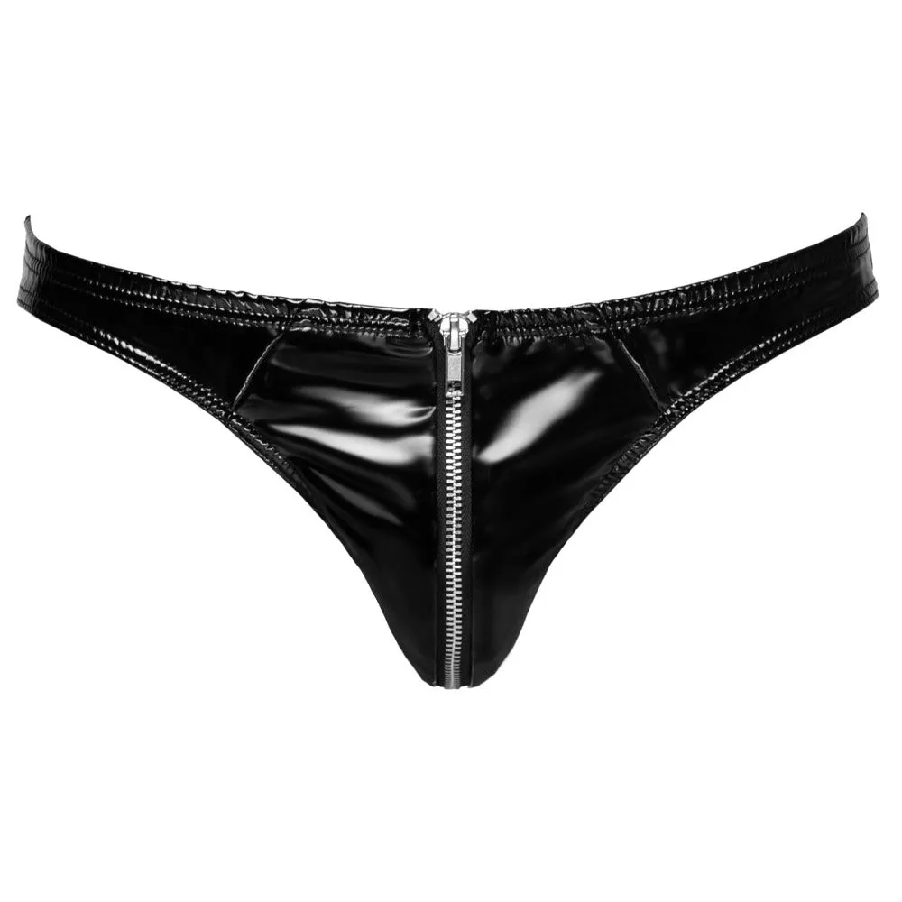 Black Level Vinyl Briefs With Zip Black