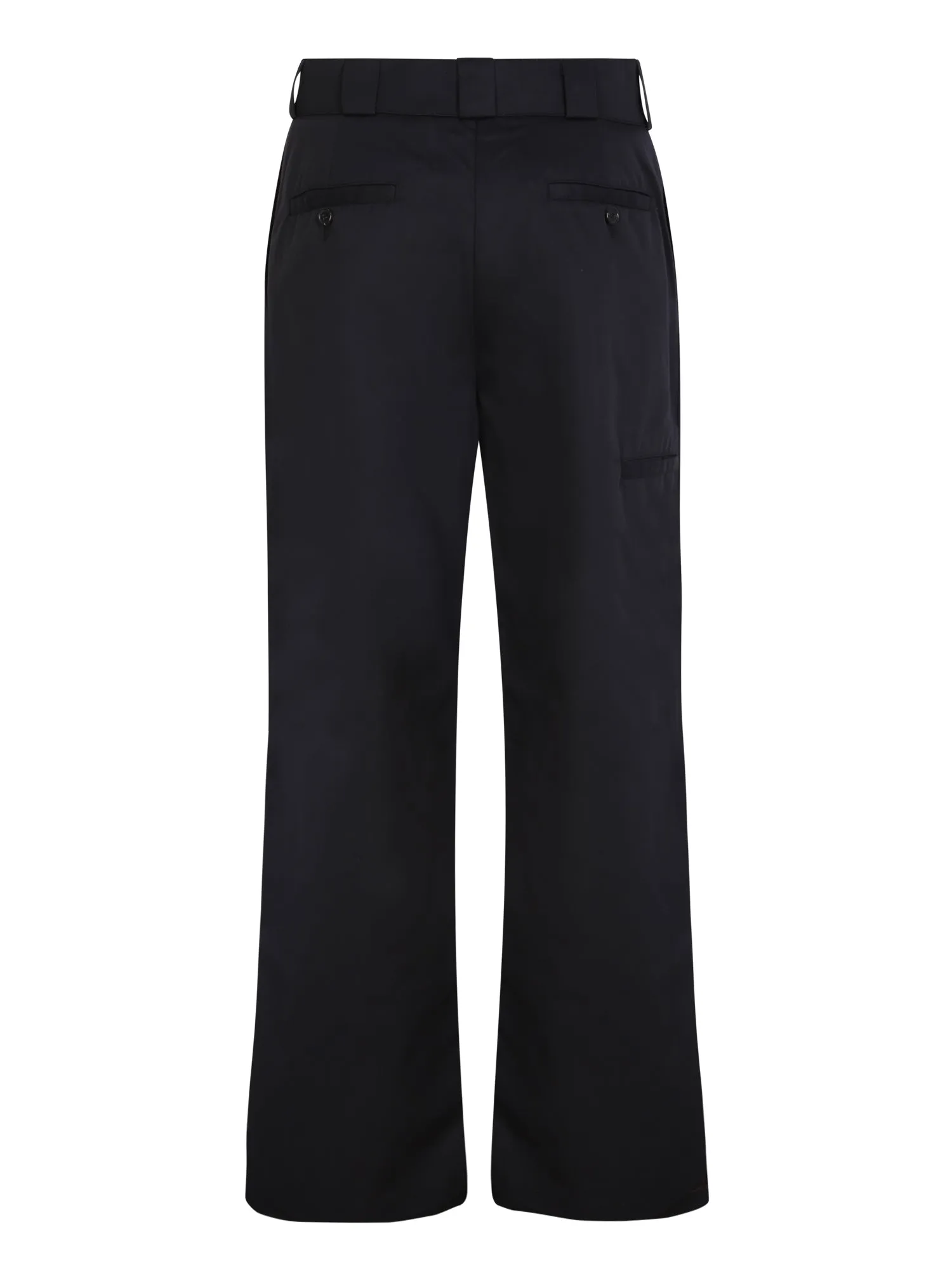 Black straight leg trousers