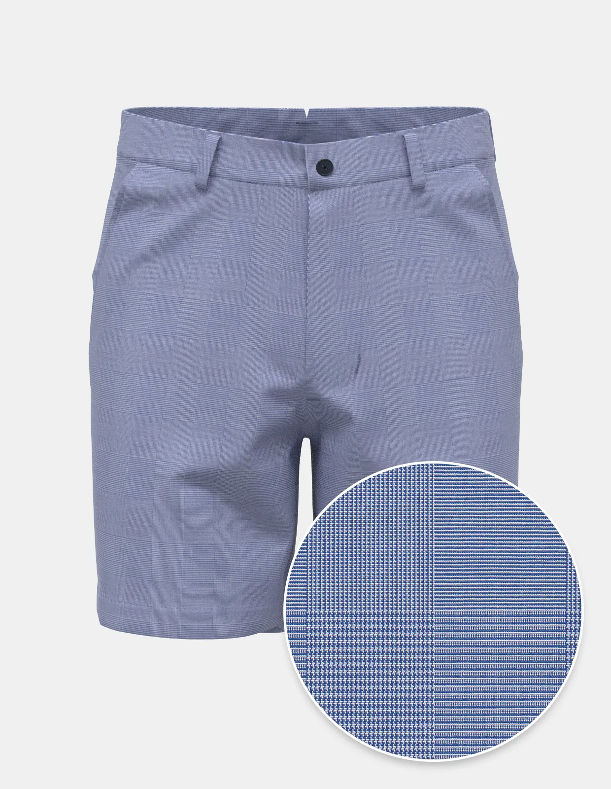 Blue Prince of Wales Cotton Stretch | Short