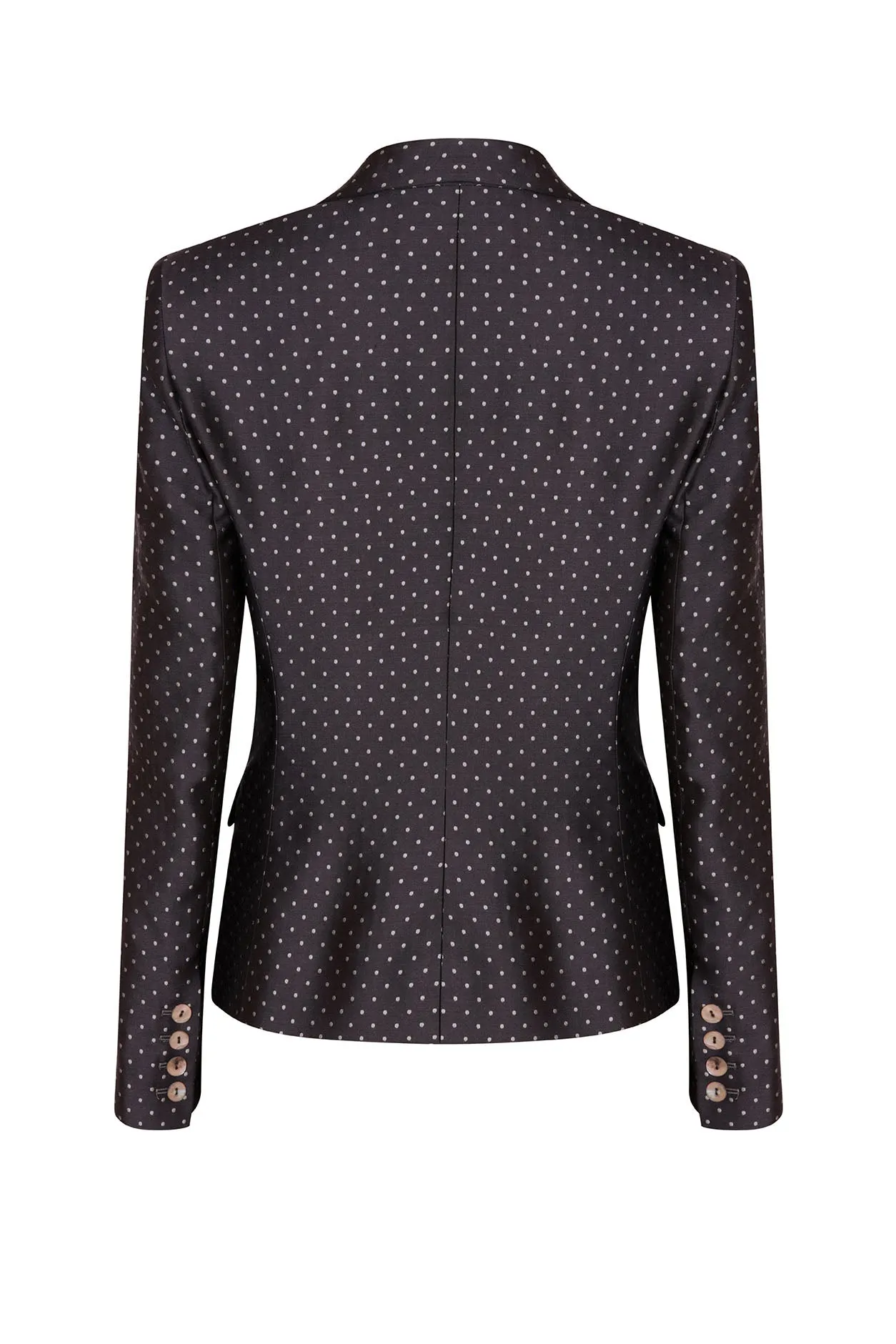 Business Jacket in Grey Spot Jacquard - Inez