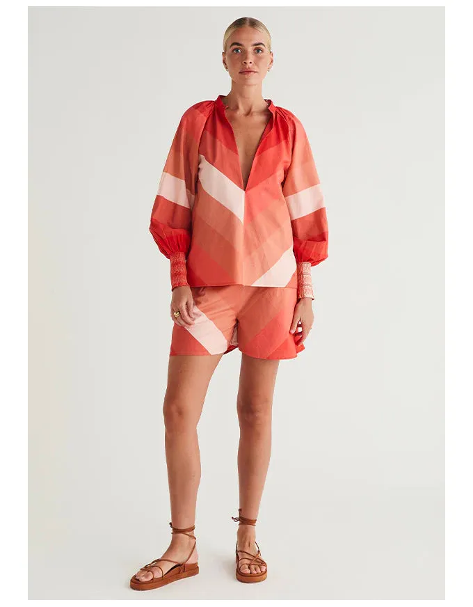 Circe Shorts Coral Stripe