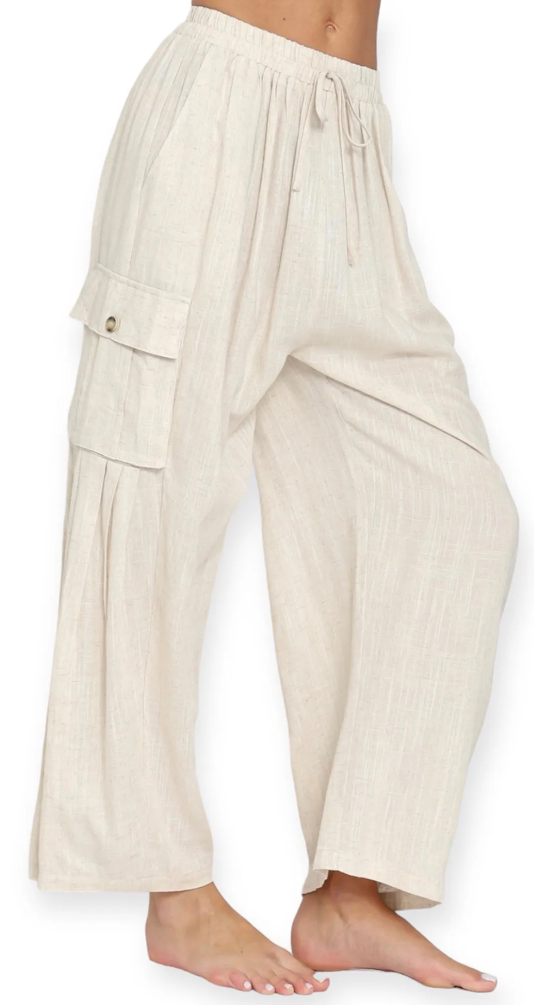 Coastal Linen High Rise Cargo Pants