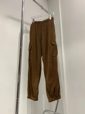 Corduroy Cargo Jogger Pants - Chocolate