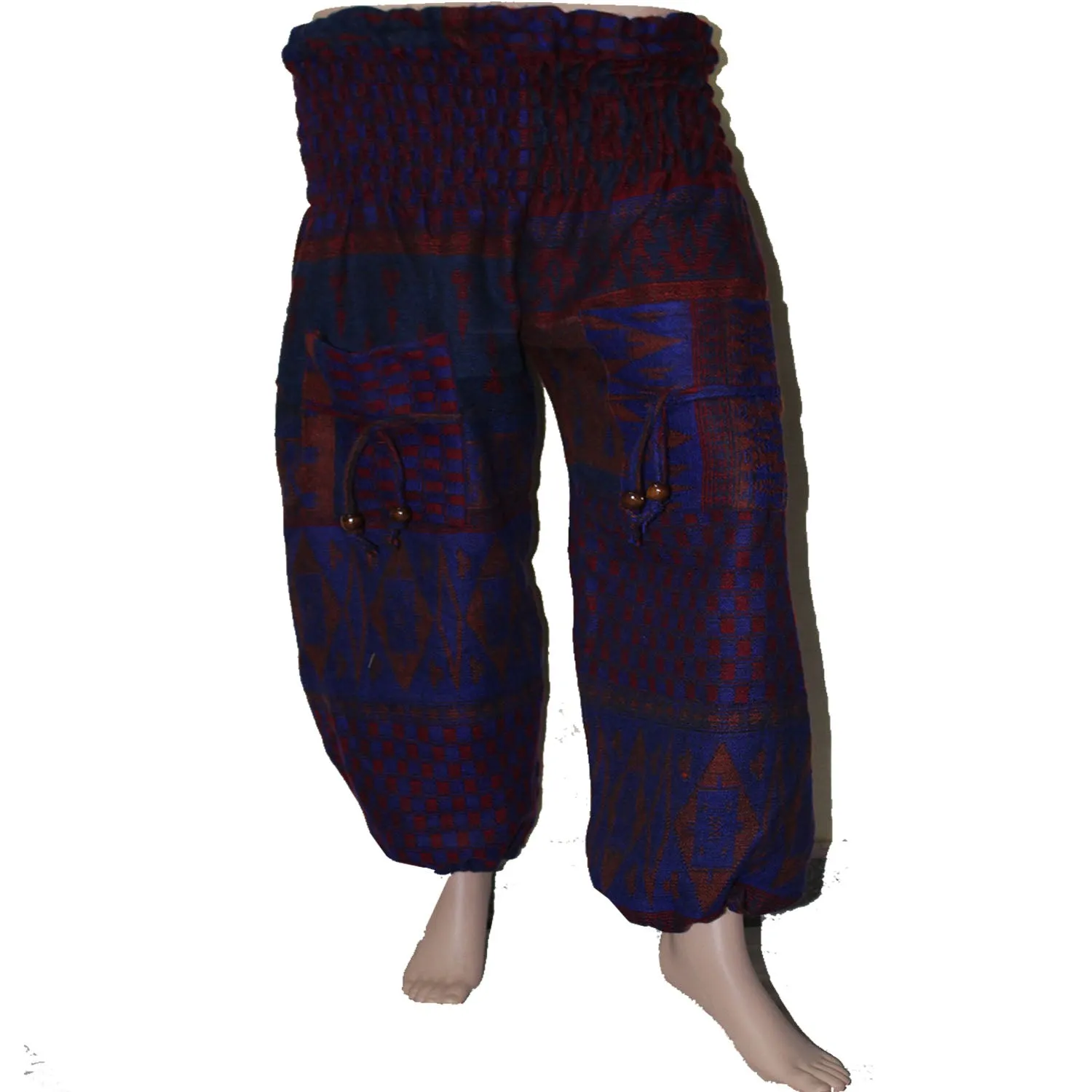 Cuffed Woolen Printed Casual Trousers