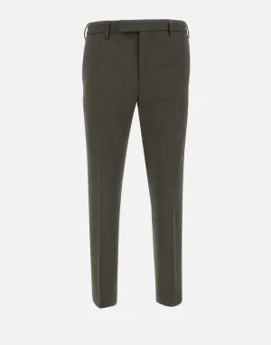 Dieci Wool Trousers in Olive Green