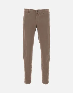 Dove Grey Stretch Cotton Trousers