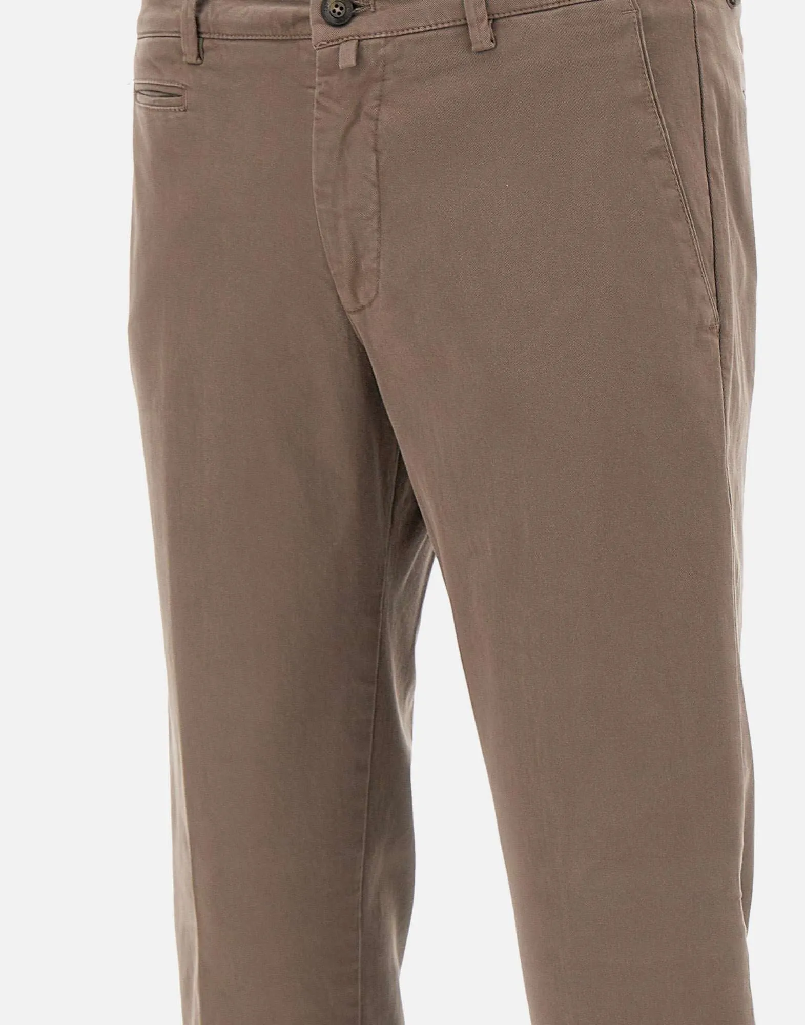 Dove Grey Stretch Cotton Trousers