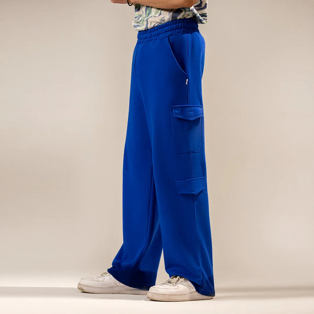 Electric  Blue Wide Leg Cargo Trouser