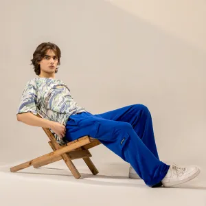 Electric  Blue Wide Leg Cargo Trouser