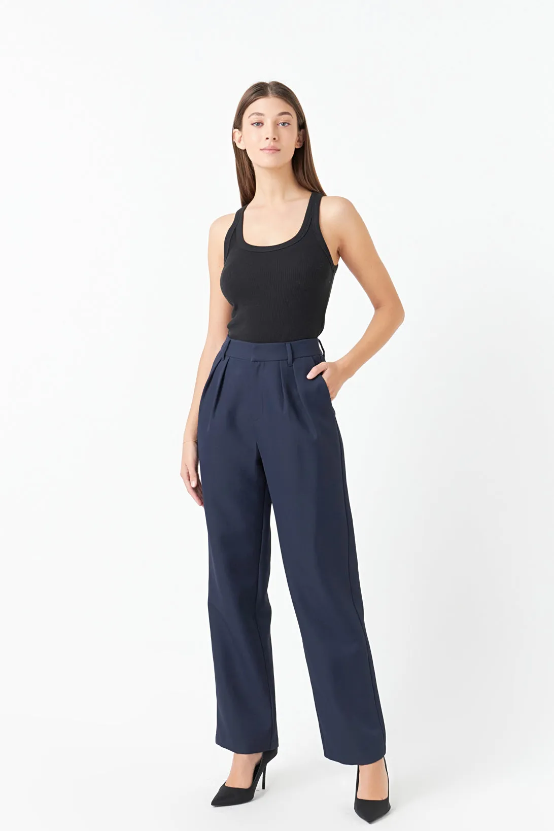 Endless Rose - Pleated High Waist Trousers