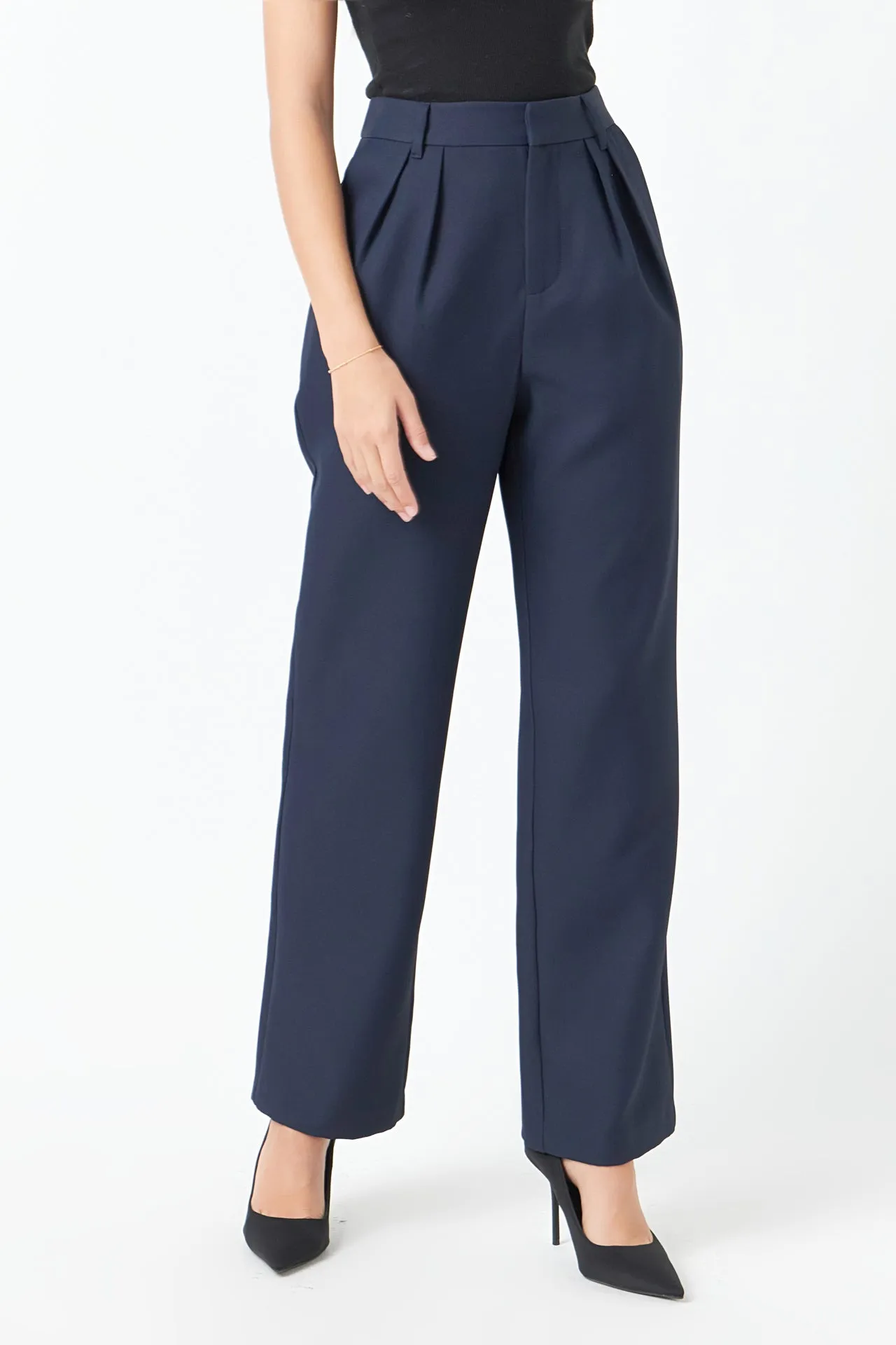 Endless Rose - Pleated High Waist Trousers