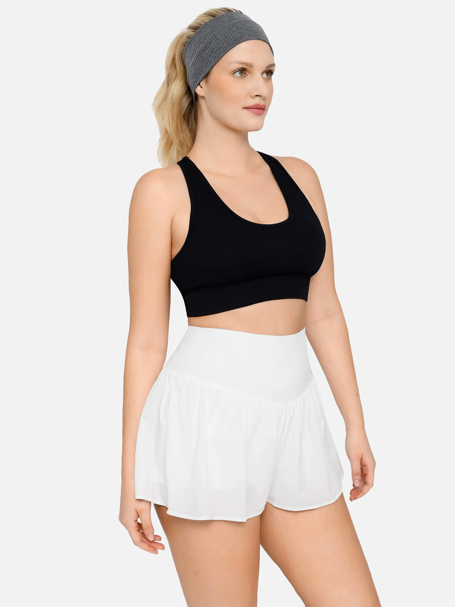 Feelingirl Leisure Solid Sports Shorts