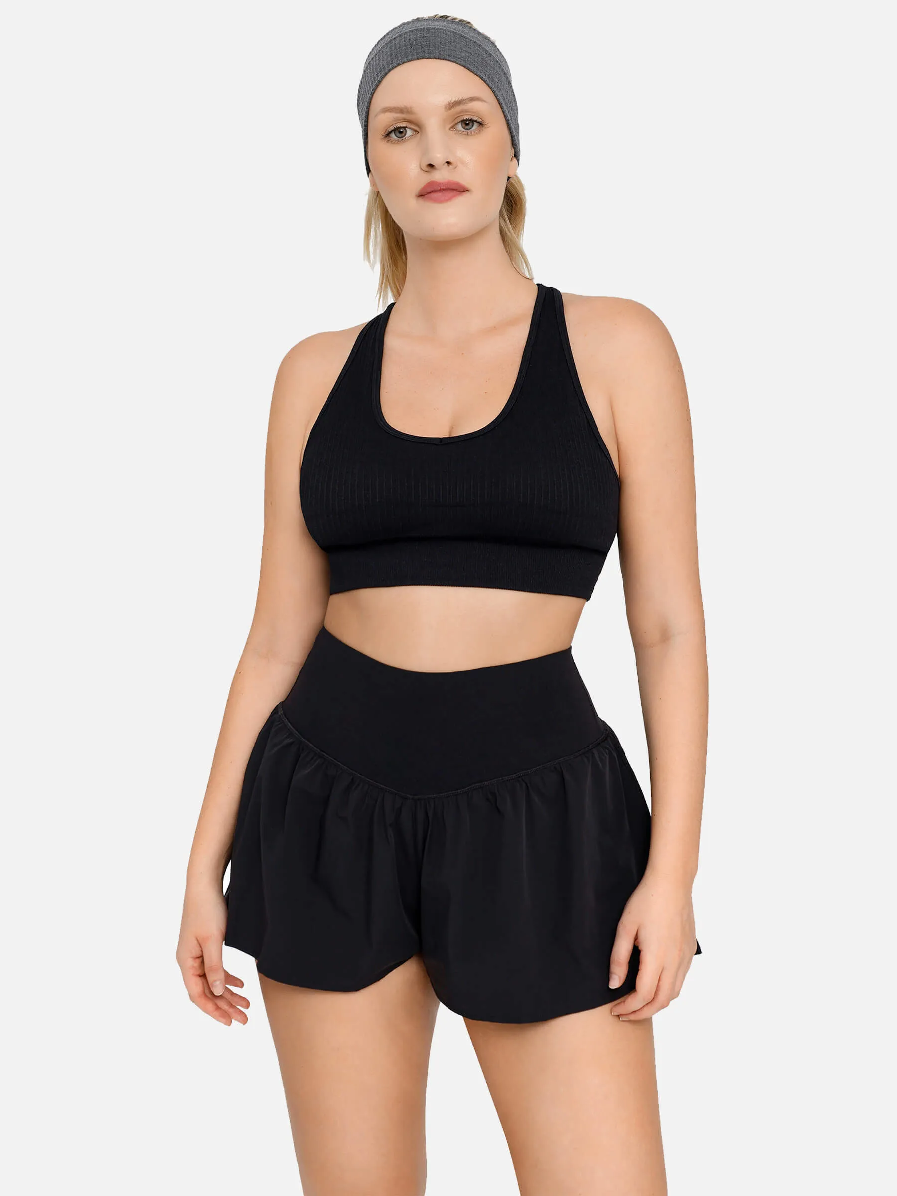 Feelingirl Leisure Solid Sports Shorts