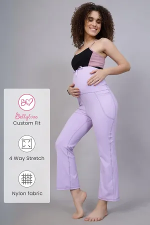 Full Bump-Coverage Lavender Flair Maternity Pants