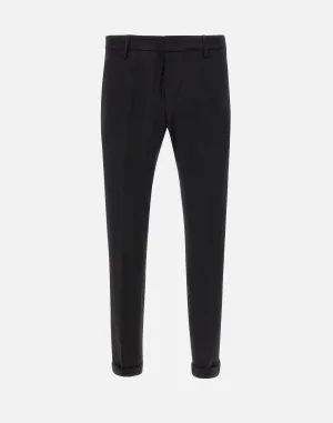 Gaubert Black Viscose Trousers for Men