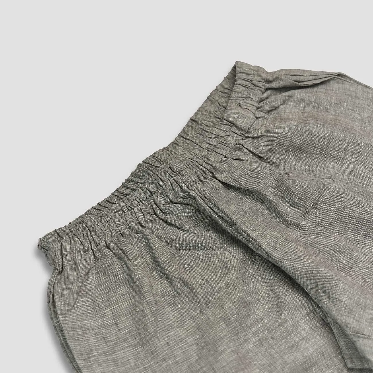 Grey Linen Pyjama Shorts