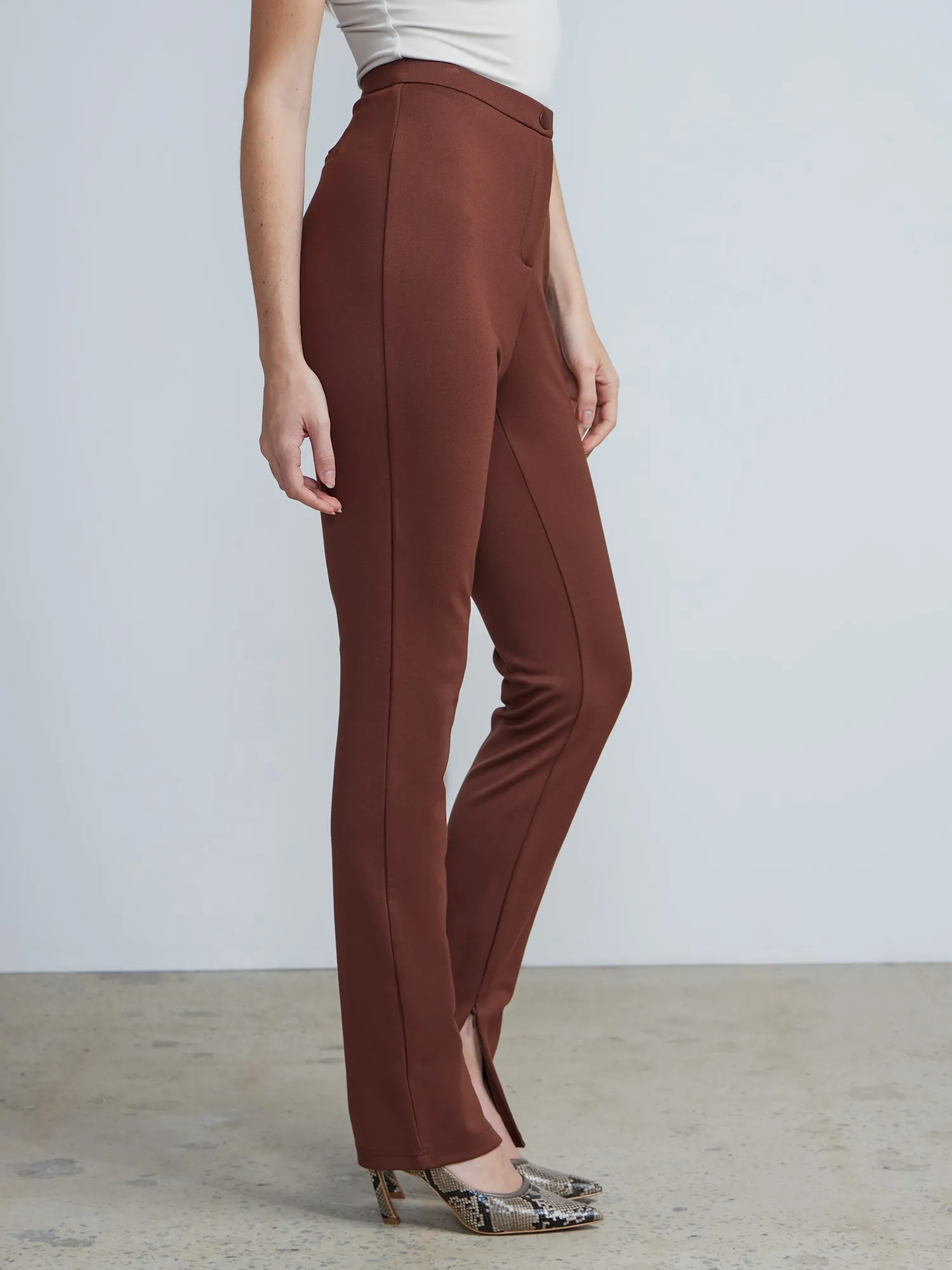 High Rise Slit Pants