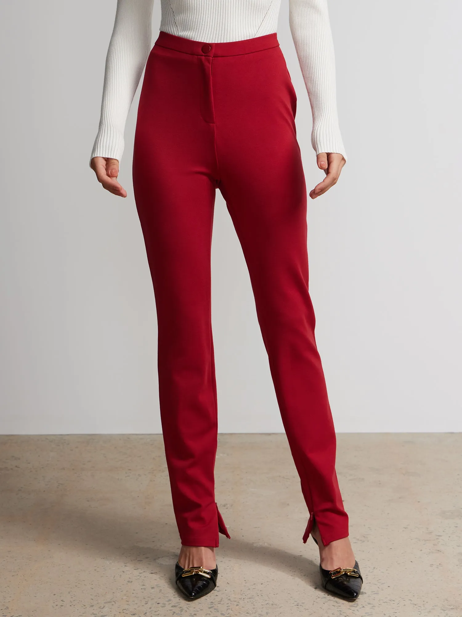 High Rise Slit Pants