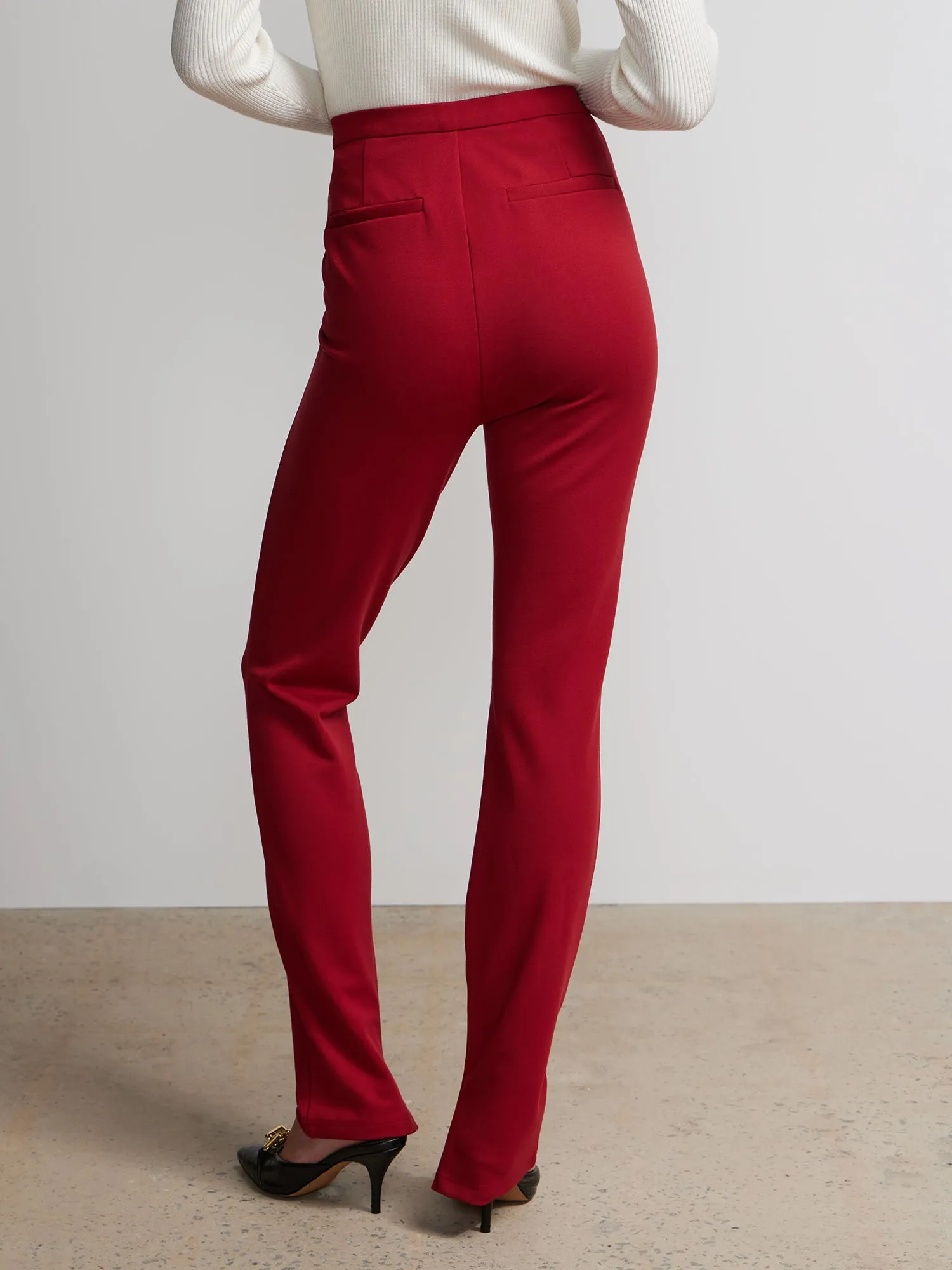 High Rise Slit Pants