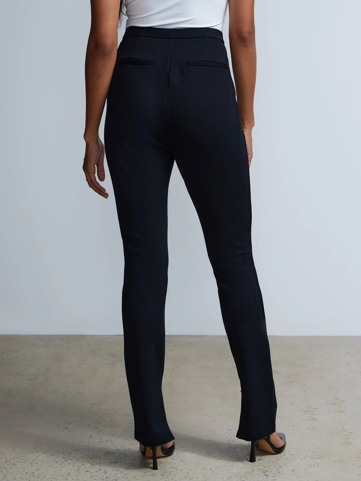 High Rise Slit Pants