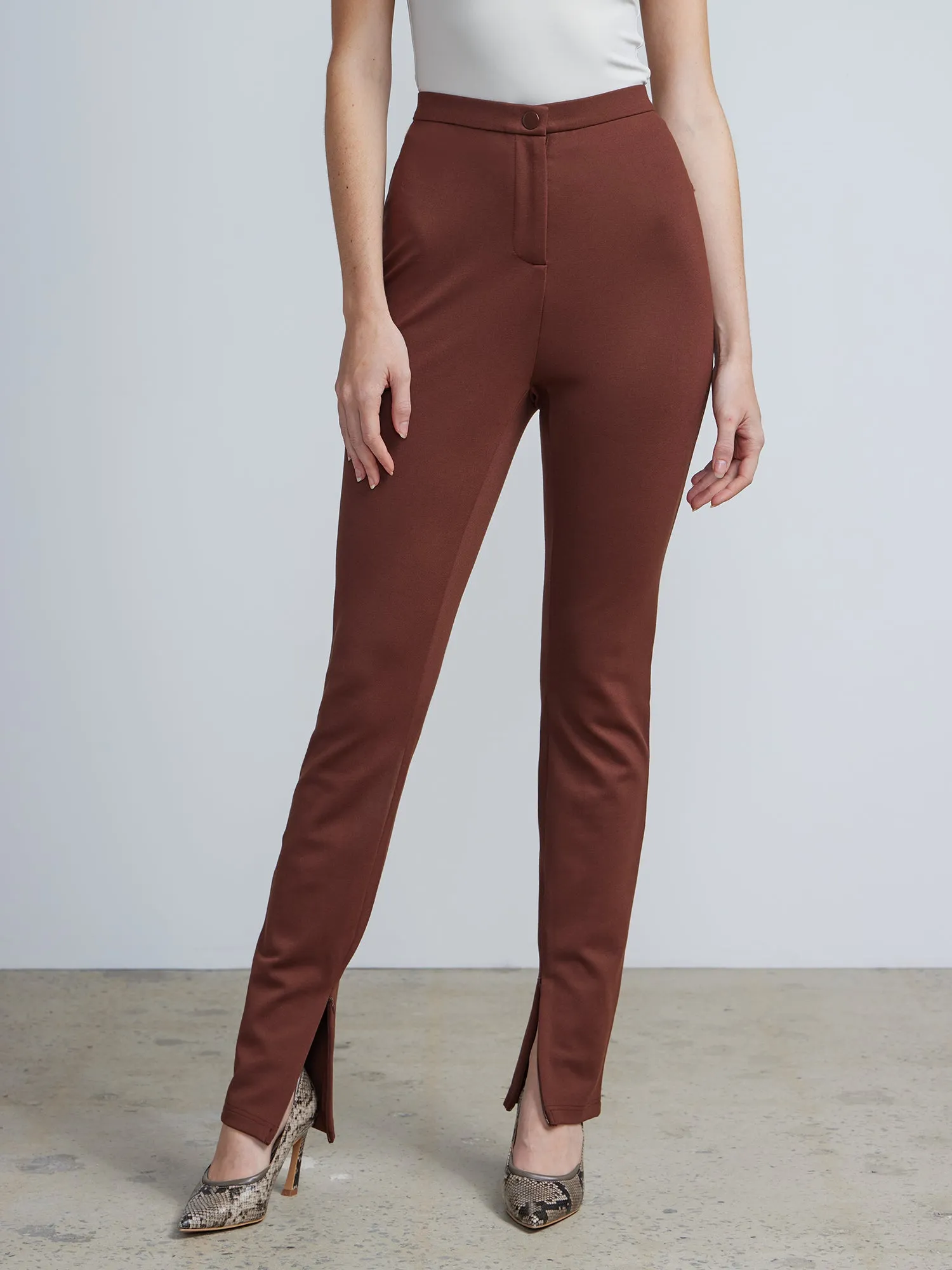 High Rise Slit Pants