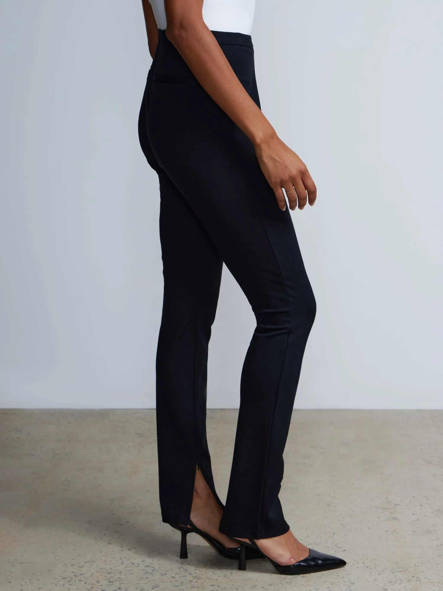 High Rise Slit Pants