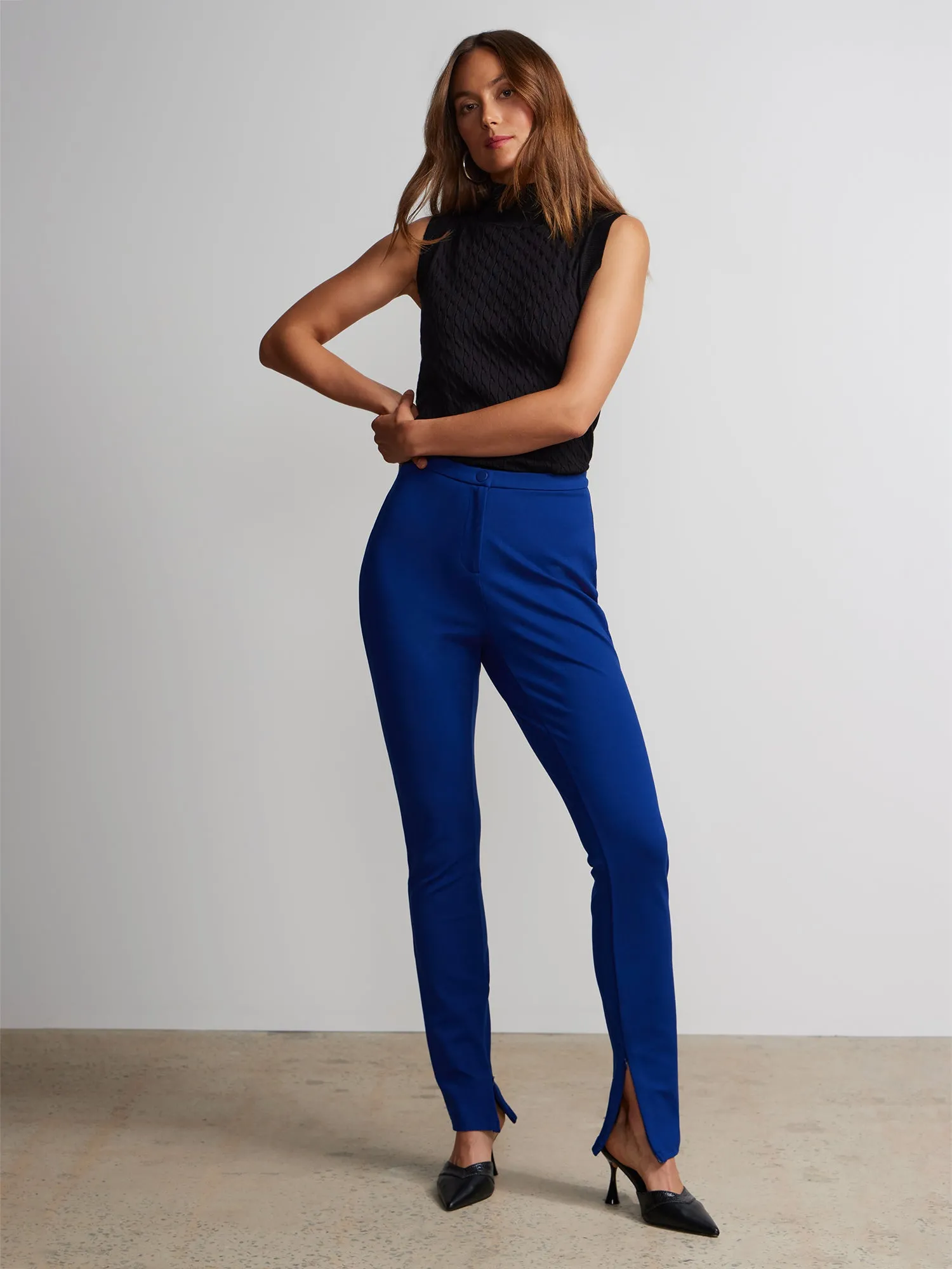 High Rise Slit Pants