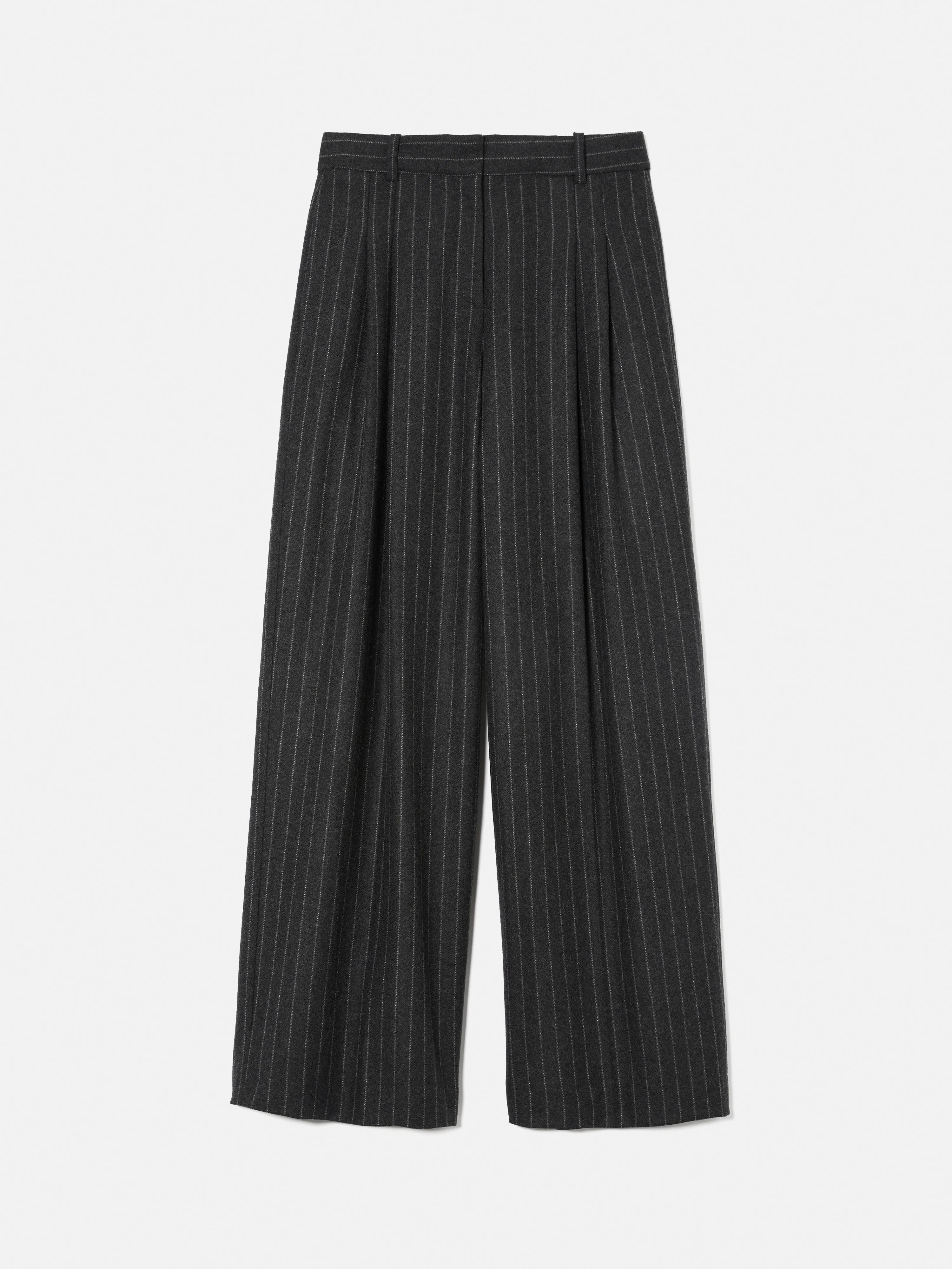 Italian Wool Kemp Pinstripe Trouser | Grey