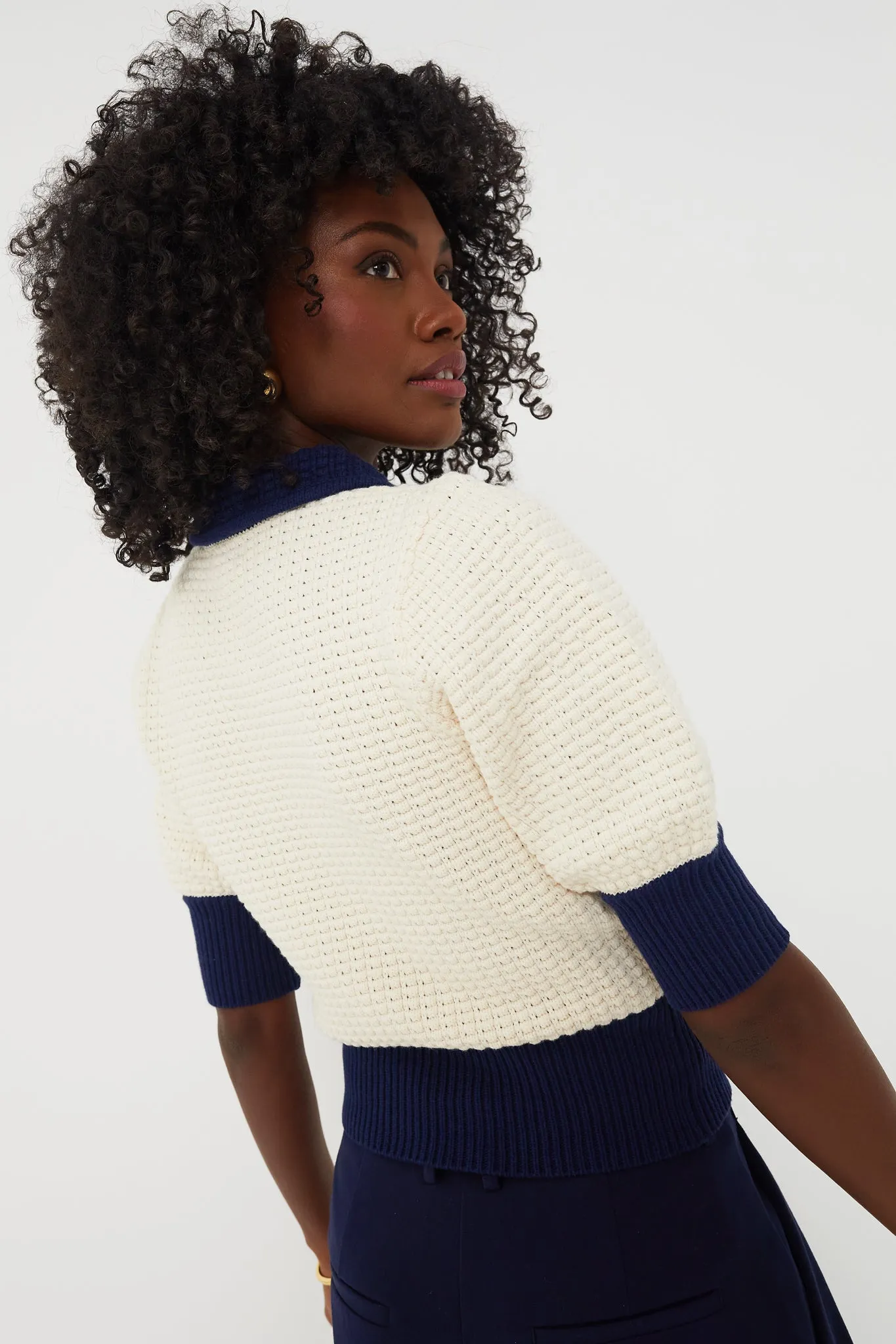 Ivory and Navy Altea Sweater