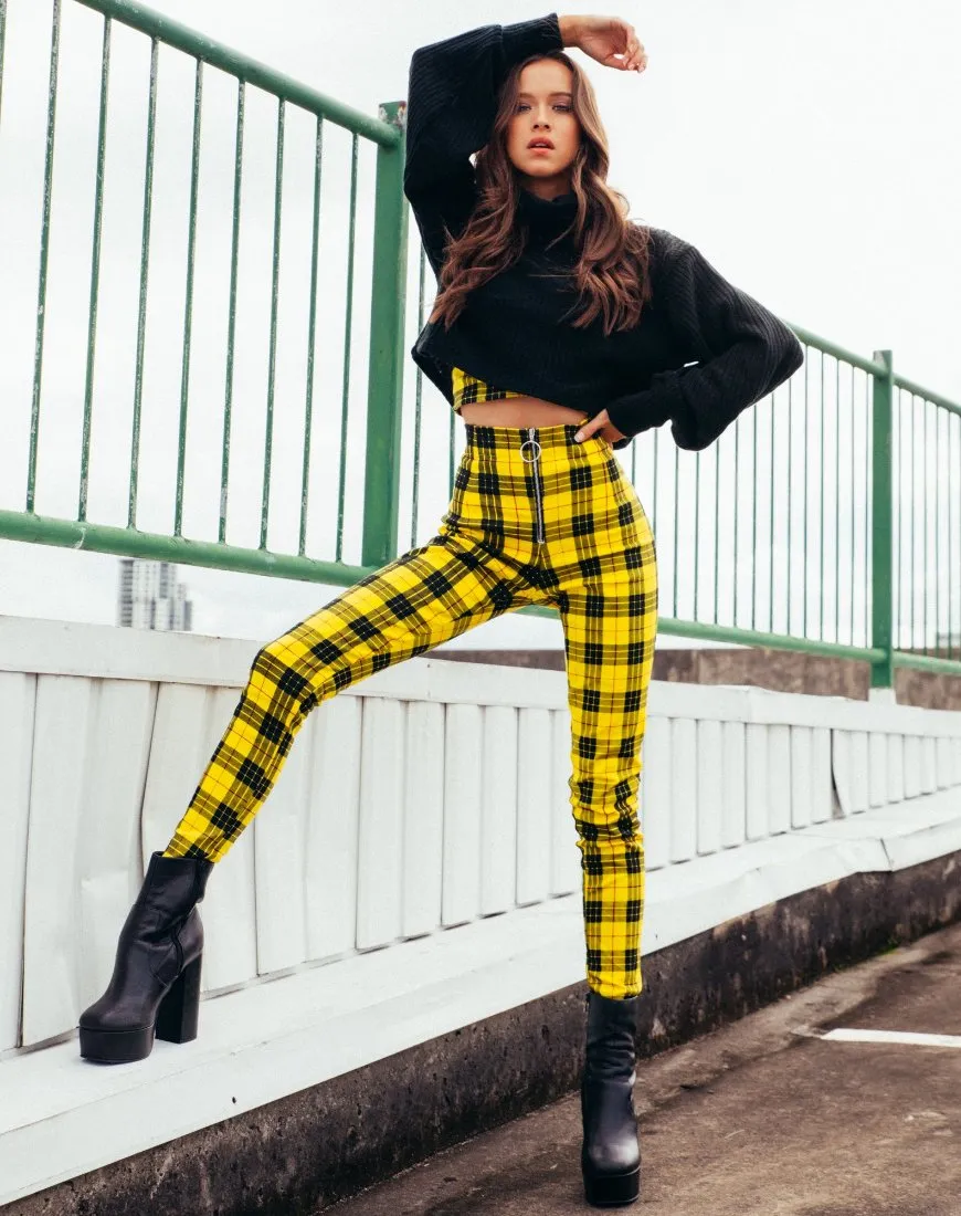 Jolim Tapered Trouser in Winter Plaid Yellow