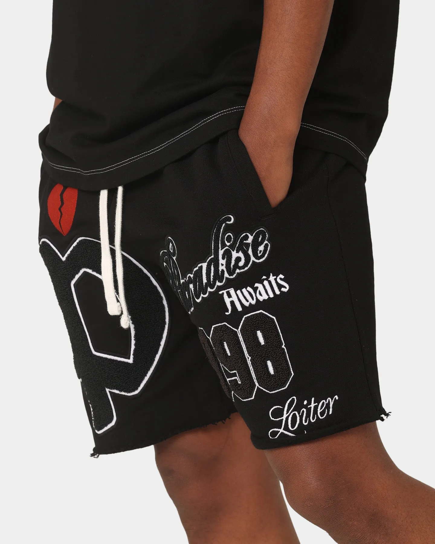 Loiter Paradise Fleece Shorts Black