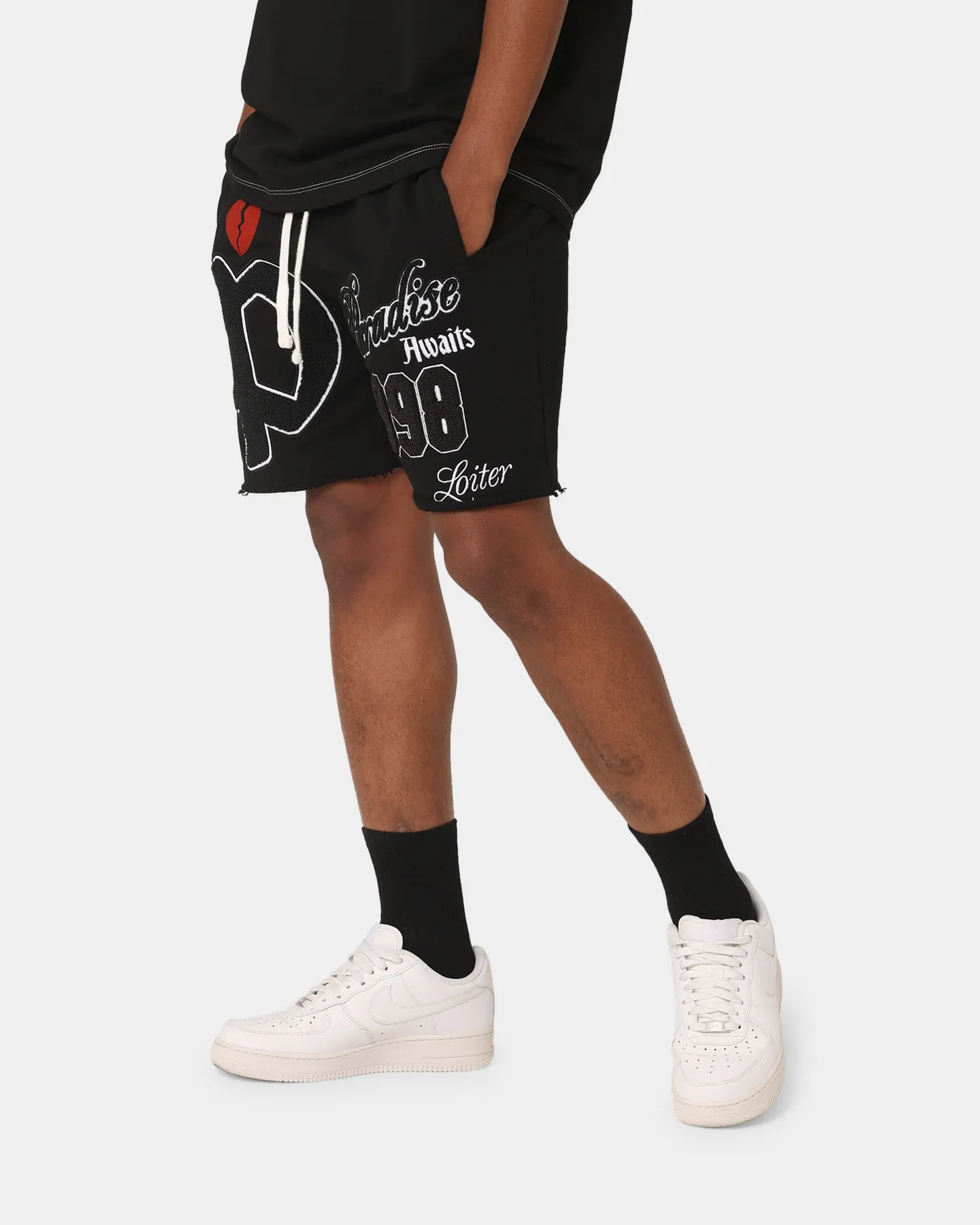 Loiter Paradise Fleece Shorts Black