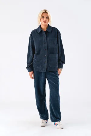 LOLLIES Dark Blue Corduroy Trousers