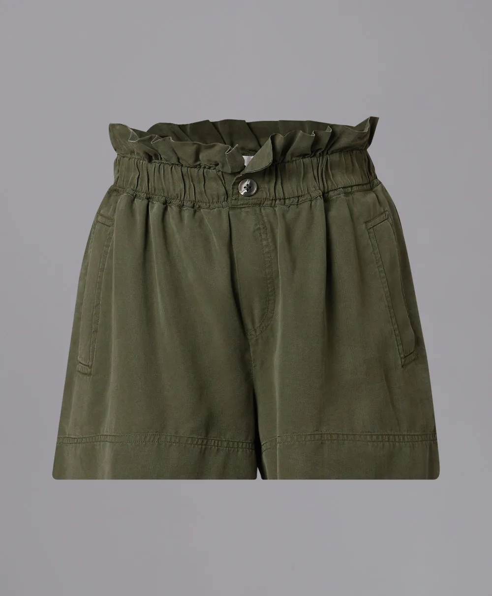 Lyocell Olive Shorts