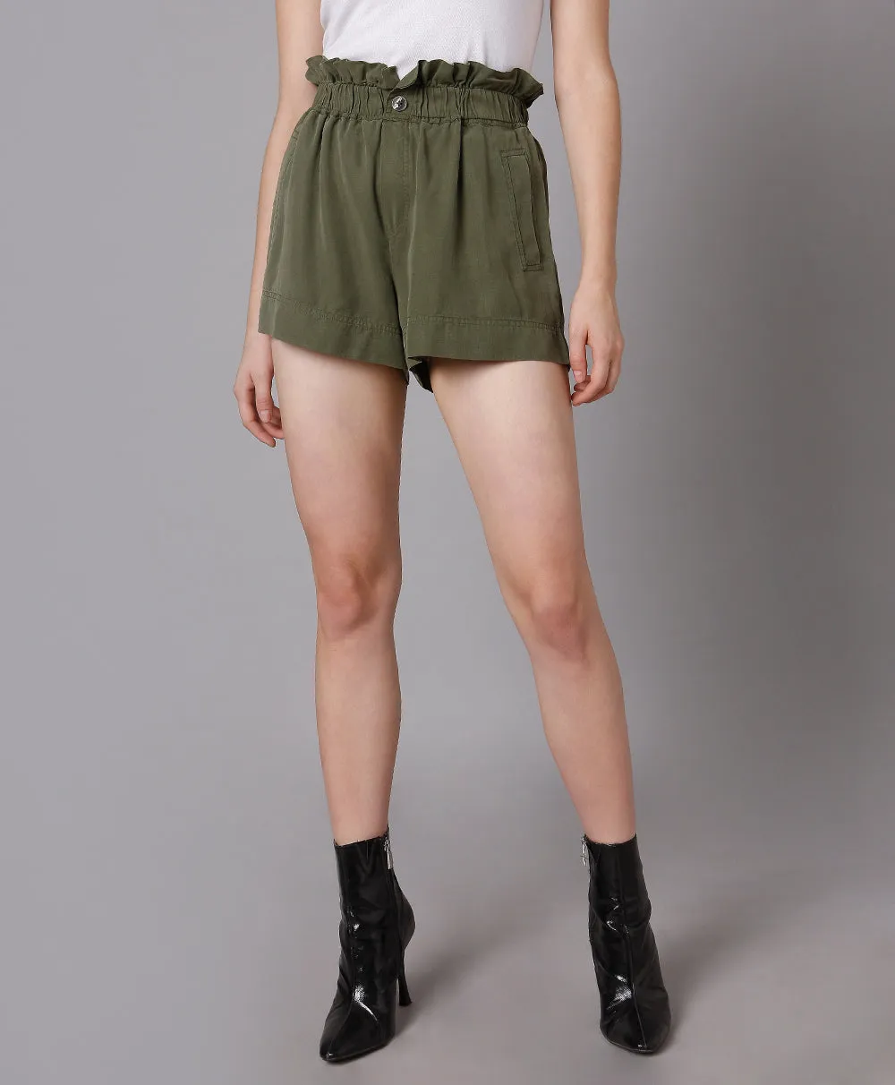 Lyocell Olive Shorts