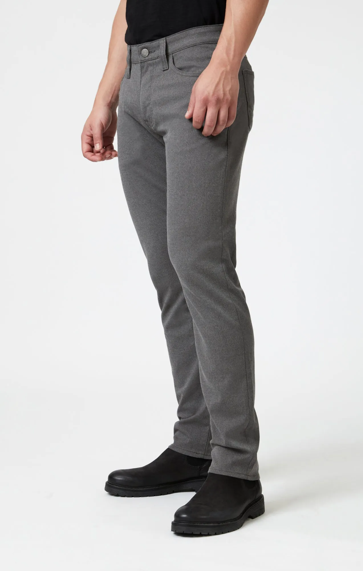 MARCUS SLIM STRAIGHT LEG IN GREY FEATHER TWEED