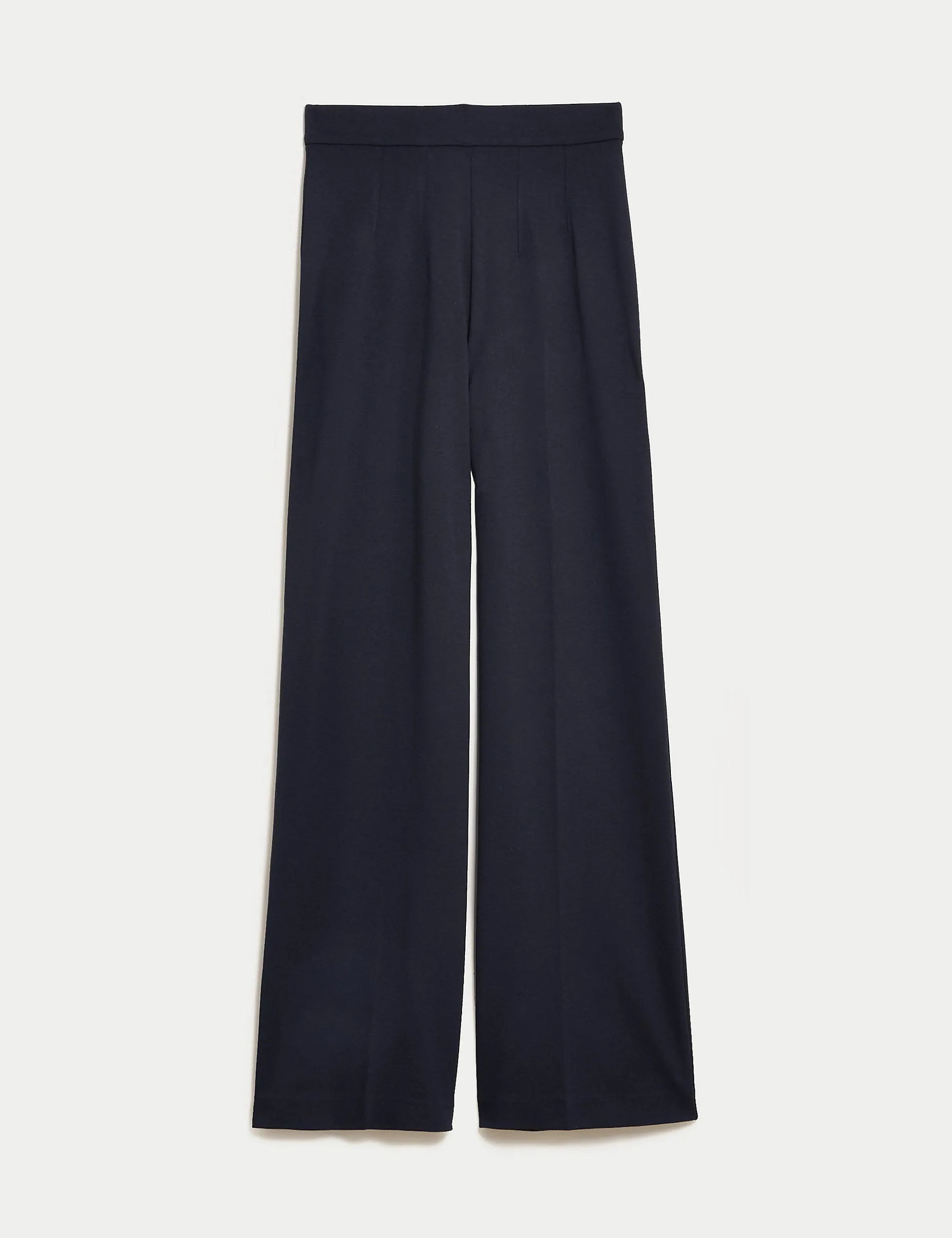 Marks & Spencer stretch jersey wide leg trousers, navy