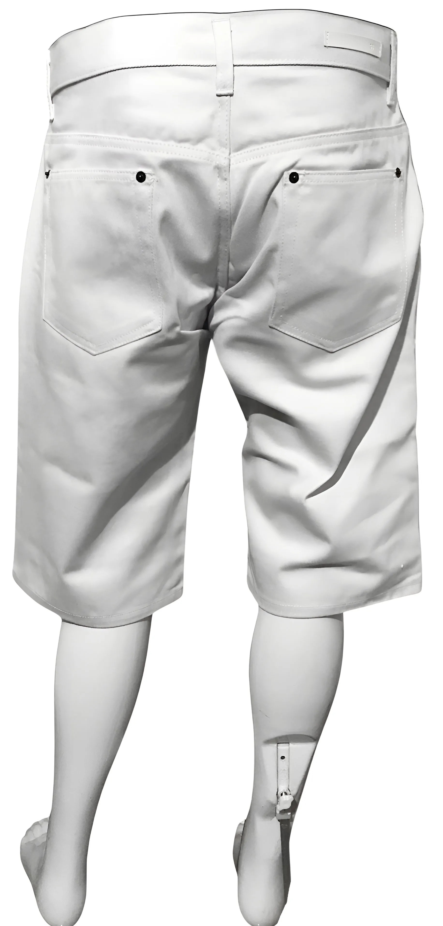 ^MAXI MILIAN^ (WHITE) ~MILITARY~ DENIM SHORTS (SLIM FIT) (EMBROIDERED)