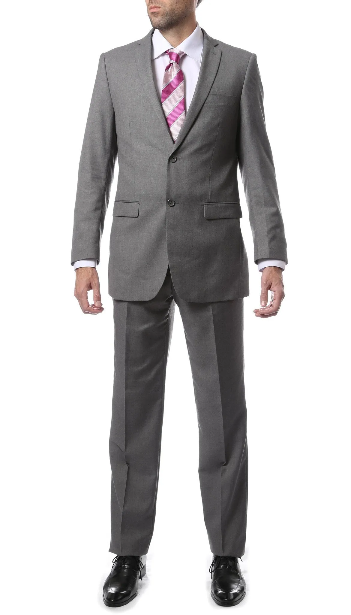 Mens 2 Button Grey Regular Fit Suit