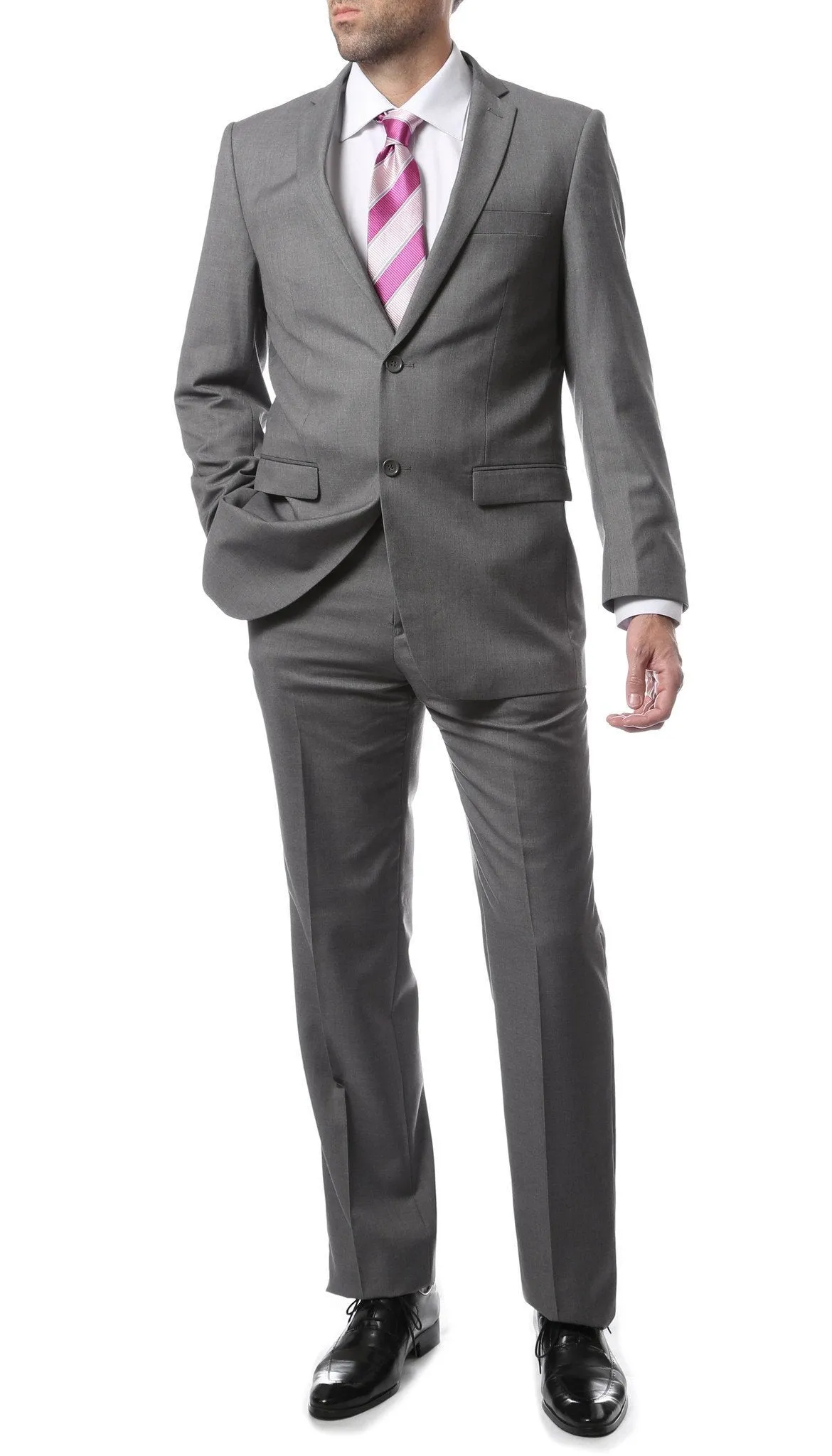 Mens 2 Button Grey Regular Fit Suit