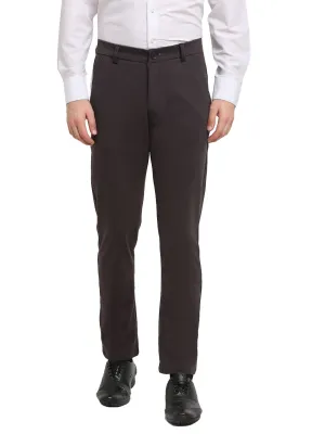 Men's Brown 4-Way Lycra Tapered Fit Trousers ( FGP 269Brown ) - Jainish