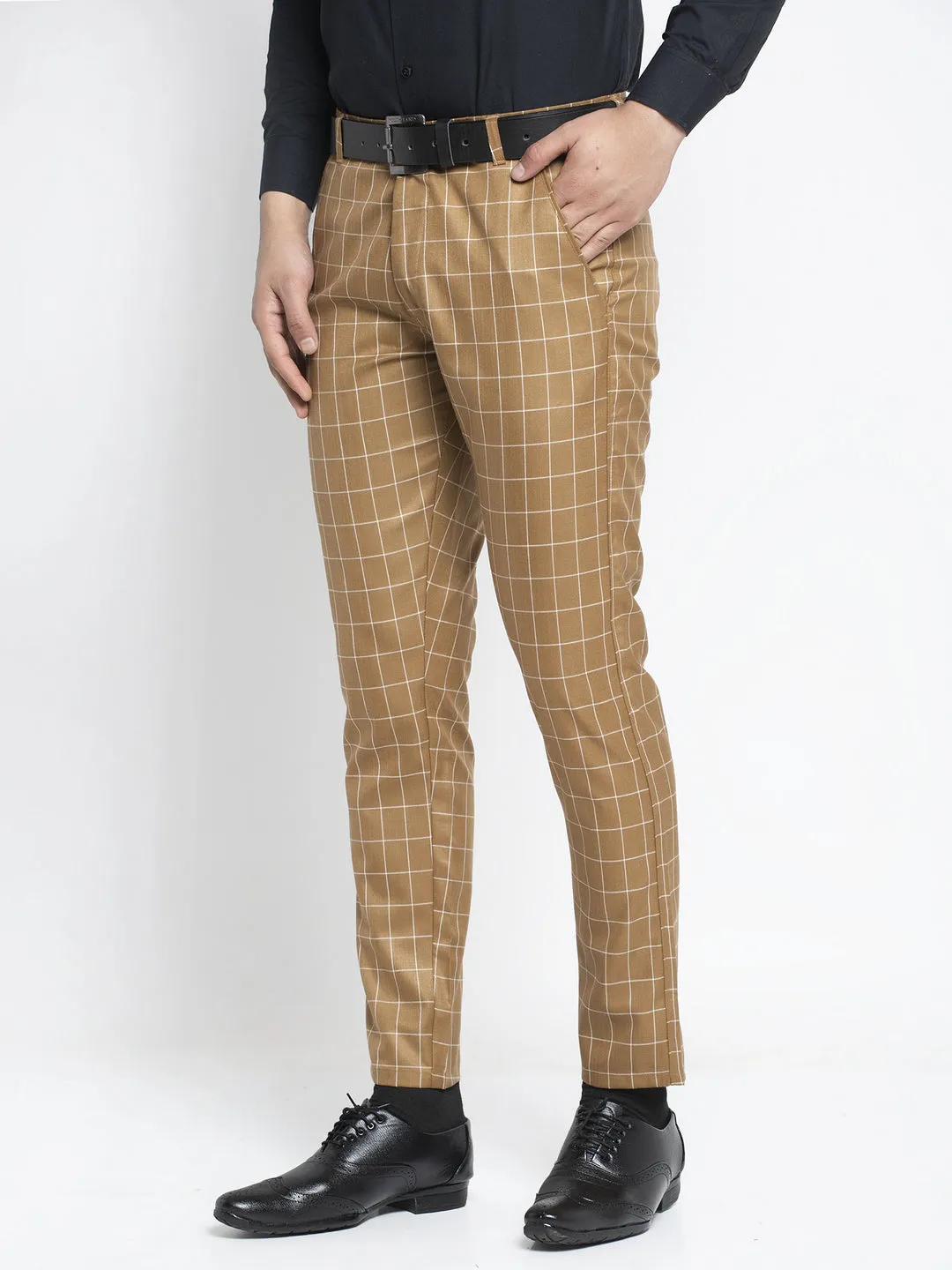 Men's Brown Formal Trousers ( FGP 260Brown ) - Jainish