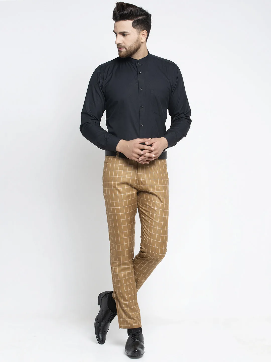 Men's Brown Formal Trousers ( FGP 260Brown ) - Jainish